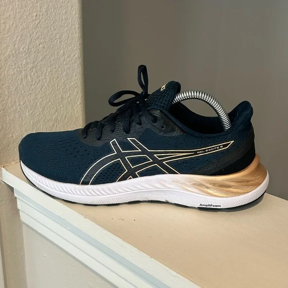 Asics Gel Excite 8 Sneakers Womens Size 9.5 WIDE Navy Blue Running Shoes - Picture 6 of 10